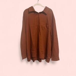 Shiny by Nature oversized linen button-up